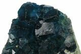 Cubic, Blue-Green Fluorite Crystals on Quartz - China #138073-2